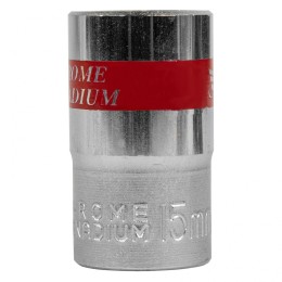 Matrix Головка торцевая, 15 мм, двенадцатигранная, CrV, под квадрат 1/2, хромированная 13689