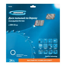 Gross Пильный диск по дереву 250 x 32/30 x 24Т 73335