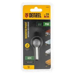 Denzel Шарошка абразивная, шар, 19 мм, для дрели , хвостовик d6 мм, 63С 76023