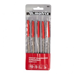 Matrix Набор надфилей алмазных, 140 х 70 х 3 мм, 5 шт 15833