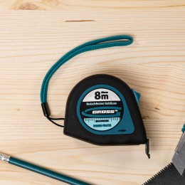 Gross Рулетка "Ergonomisch",8 м x 25 мм,магнитный обрезиненный зацеп 31104