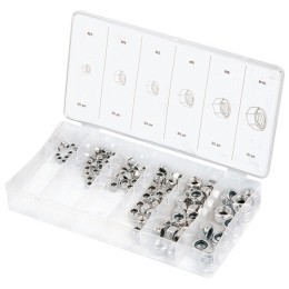 Сибртех Набор гаек М5 х 0.8, М6 х 0.5, М6 х 1, М8 х 1.25, М10 х 1.25, М12 х 1.5 мм, 150 предмет 47610