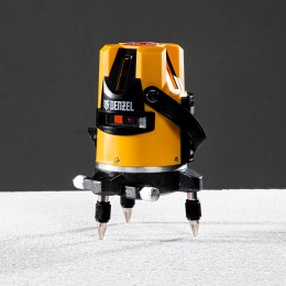 Denzel Уровень лазерный LX3, 10 м, ± 0,3 мм/1 м, 635 нм, 4 вертикальных, 1 горизонтальная плоскости, резьба 5/8" 35070