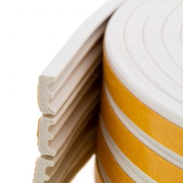 Сибртех Уплотнитель резиновый, 12 м, профиль "E", белый 88911