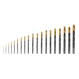 Denzel Набор сверл по металлу, 1-10 мм, HSS-Tin, Golden Tip, 19 шт 72321