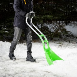 Сибртех Движок для уборки снега пластиковый, 670 х 530 х 1410 мм, алюминиевая рукоятка, Россия, 61496