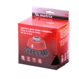 Matrix Щетка для УШМ, 125 мм, М14, "чашка", крученая проволока 0.5 мм 74627