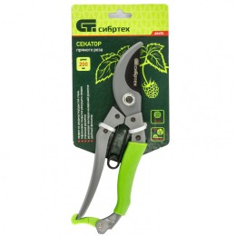 Сибртех Секатор прямого реза, 200 мм, металлические рукоятки, верхняя в ПВХ - оболочке, 60495