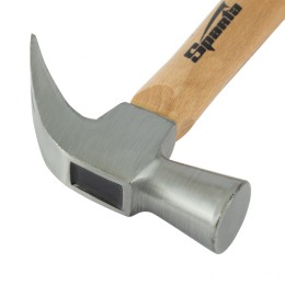 Sparta Молоток-гвоздодер, 650 г, боек 32 мм, деревянная рукоятка 104235