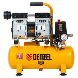 Denzel Компрессор DLS650/10 безмаслянный малошумный 650 Вт, 120 л/мин, ресивер 10 л 58021