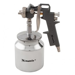Matrix Краскораспылитель пневматический с нижним бачком V 0.75 л, сопло D 1.2, 1.5 и 1.8 мм 57317