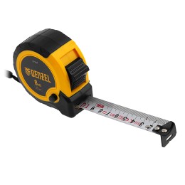 Denzel Рулетка 8м х 25мм, двухкомп. корпус, кнопка-пауза// 31544