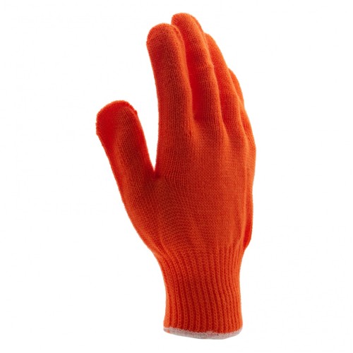 Перчатки трикотажные, акрил, оранжевый, оверлок Россия Сибртех 68659