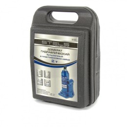 Stels Домкрат гидравлический бутылочный, 2 т, H подъема 181-345 мм, в пластиковый кейсе, 51121