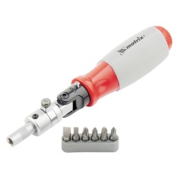 Matrix Отвертка реверсивная, поворотная головка, набор бит, CrV, 6 шт 11548