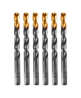 Denzel Сверло по металлу, 12 мм, HSS-Tin, Golden Tip, 6 шт. 717224