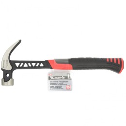 Matrix Молоток-гвоздодер, 450 г, цельнокованый, боек с магнитом, двухкомпонентная обрезиненная рукоятка Pro10465