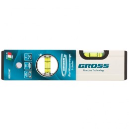 Gross Уровень алюминиевый, 200 мм, фрезерованный, 2 глазка, магнитный// 33669