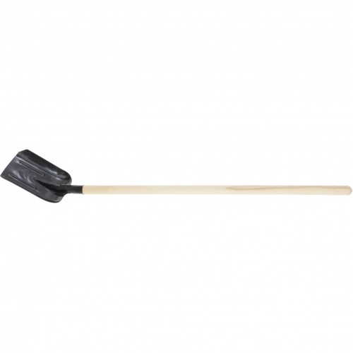 Лопата совковая, 230 х 280 х 1400 мм, ребра жесткости, деревянный черенок, Россия 61414