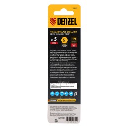 Denzel Сверло по керамической плитке 5 мм, крестовая пластина, шестигранный хвостовик// 728033