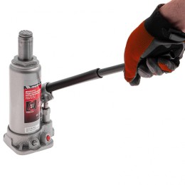 Matrix Домкрат гидравлический бутылочный, 5 т, высота подъема 216-413 мм, в пластиковый кейсе 50756