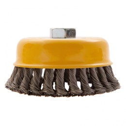 Denzel Щетка для УШМ, 125 мм, "Чашка", крученая нержавеющая проволока 0.5 мм, М14 746273