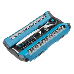 Gross Набор торцевых головок, трещотка 120 зубьев, 1/2", CrV, 36 предметов 14144