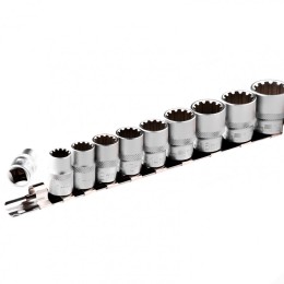 Stels Набор универсальных торцевых головок, 3/8, SpLine, CrV, 10 шт, 8-19 мм 13639