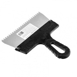 Sparta Шпатель из нержавеющей стали, 200 мм, зуб 4 х 4 мм, пластмассовая ручка 85155