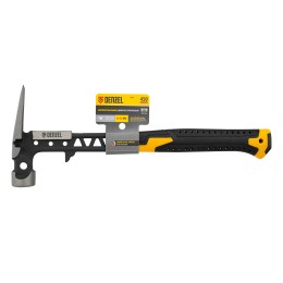Denzel Молоток строительный 450 г, цельнокованый,боек с магнитом, двухкомп. обрезин. рук-ка 10468