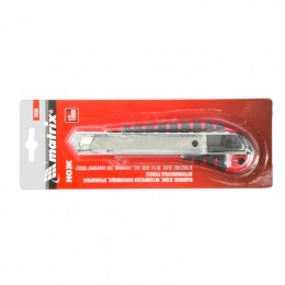 Matrix Нож, 18 мм, выдвижное лезвие металлическая направляющая, эргономичная двухкомпонентная рукоятка 78938