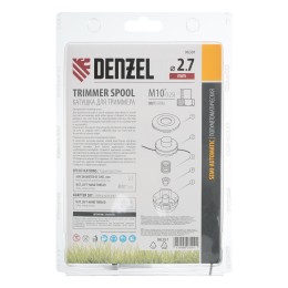 Denzel Катушка триммер. полуавтомат , гайка М10,М10,М8, лев.,шаг 1,0 1,25мм 96391