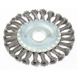 Matrix Щетка для УШМ 125 мм, посадка 22.2 мм, плоская, крученая проволока 0.5 мм 74632
