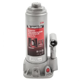 Matrix Домкрат гидравлический бутылочный, 8 т, высота подъема 230-457 мм 50723