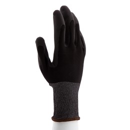 Сибртех Перчатки трикотажные с черным полиуретановым покрытием, размер L, 15 класс вязки 67850