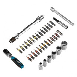 Gross Набор бит и головок торцевых, 1/4, карданный ключ, трещотка, адаптер, S2, 37 шт. 11625