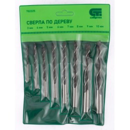 Сибртех Набор сверл по дереву, 3-4-5-6-7-8-9-10 мм, 8 шт, цилиндрический хвостовик 702225