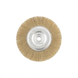 Matrix Щетка для УШМ, 150 мм, М14, плоская, латунированная витая проволока 74652