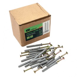 Сибртех Дюбель-гвоздь полипропиленовый с потайным бортиком 8 х 60 мм, 100 шт 42132