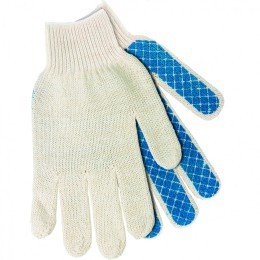 Сибртех Перчатки х/б, ПВХ покрытие, "Шахматный облив", 5 пар в упаковке, 10 класс Россия 67812