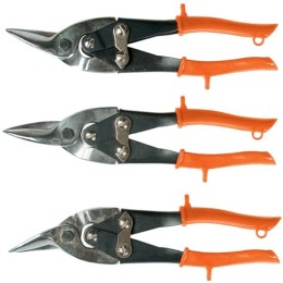 Sparta Ножницы по металлу, 250 мм, обрезиненные рукоятки, 3 шт, прямые, левые, правые 783205