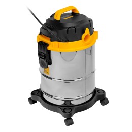 Denzel Пылесос строительный SVC15, 1200 Вт, бак 15 л, шланг 2 м 28201