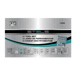 Stels Набор инструментов, 1/4", Cr-V, S2, усиленный кейс, 47 предметов 14099