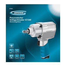 Gross Гайковерт пневматический ударный G1260,1/2, Twin Hammer, 813Нм, 7000 об/мин 57441