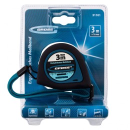 Gross Рулетка "Ergonomisch",3 м x 16 мм,магнитный обрезиненный зацеп 31101