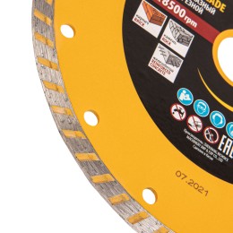 Denzel Диск алмазный, отрезной Turbo, 180 х 22.2 мм, сухая резка 73112