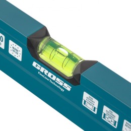 Gross Уровень алюминиевый, 600 мм, фрезеровка, 3 глазка, Prazision 34440