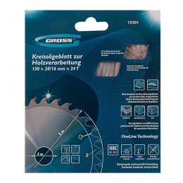 Gross Пильный диск по дереву 130 x 20/16 x 24Т 73301