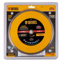 Denzel Диск алмазный сплошной, супертонкий, 250 х 25,4 мм, горячее прессование, мокрое резание// 73160