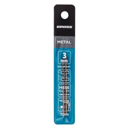 Gross Сверло спиральное по металлу, 3 мм, HSS-Co, 2 шт 72306